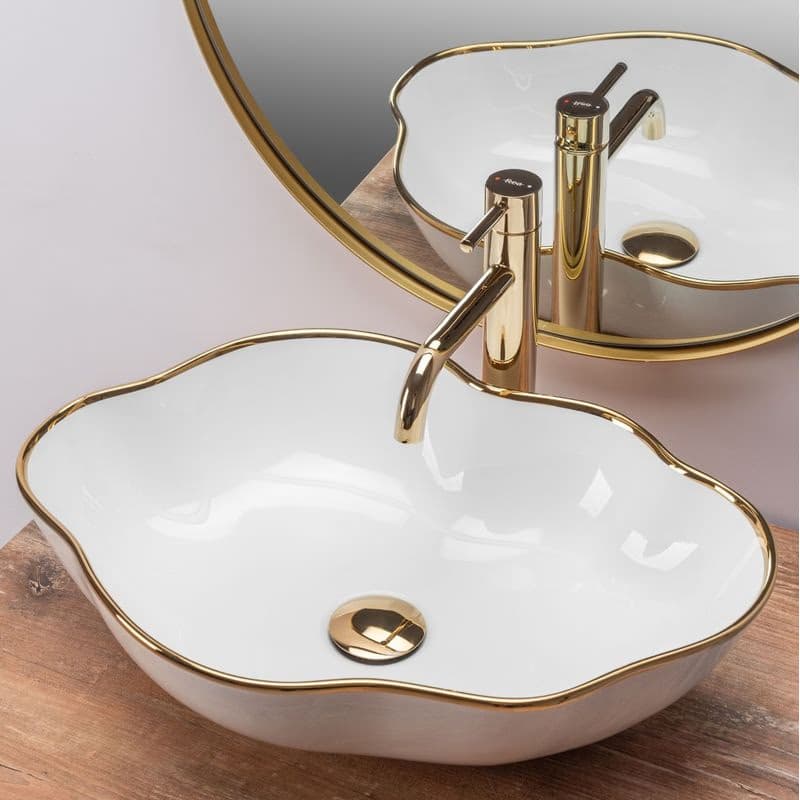 REA - Umývadlo na dosku Pearl Gold Edge REA-U0696 3