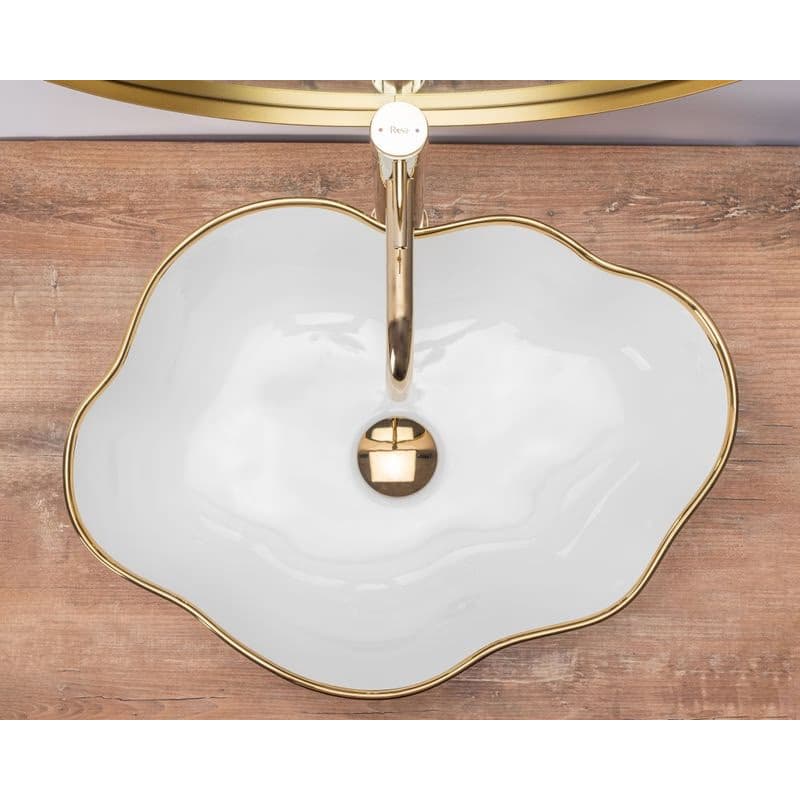 REA - Umývadlo na dosku Pearl Gold Edge REA-U0696 6