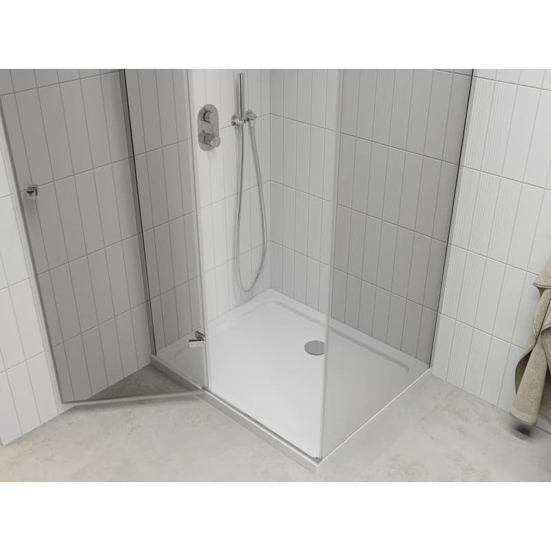 MEXEN/S - Roma sprchovací kút 100x80, kyvný, číre sklo, chróm + vanička 854-100-080-01-00-4010 5