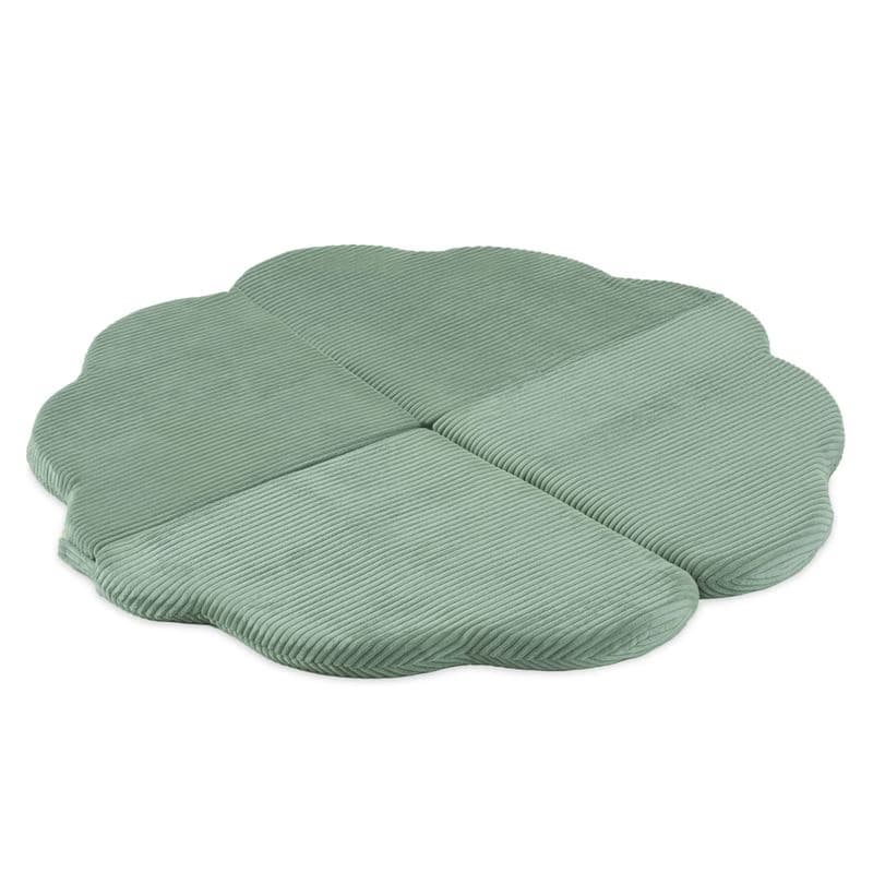 PLUSH NEST PLUSH NEST Plyšová hracia podložka v tvare kvetu 115 × 115 × 5 cm prémiový menčester, zelená