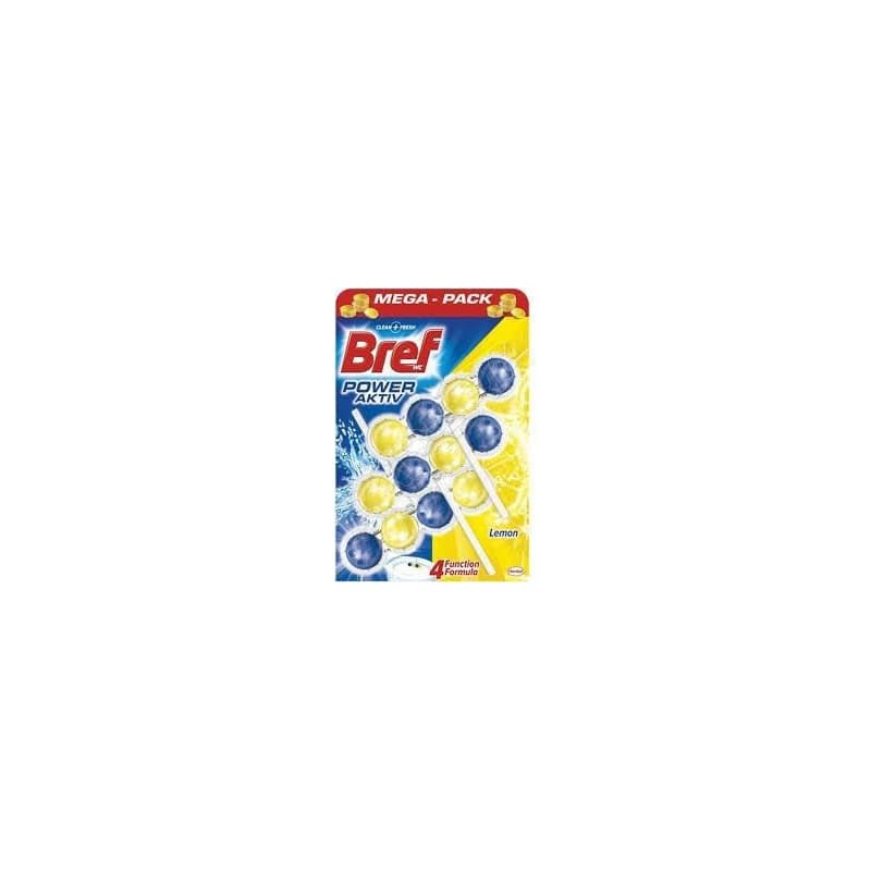 Bref Power Aktív WC záves guličky Lemon 3x50g 1