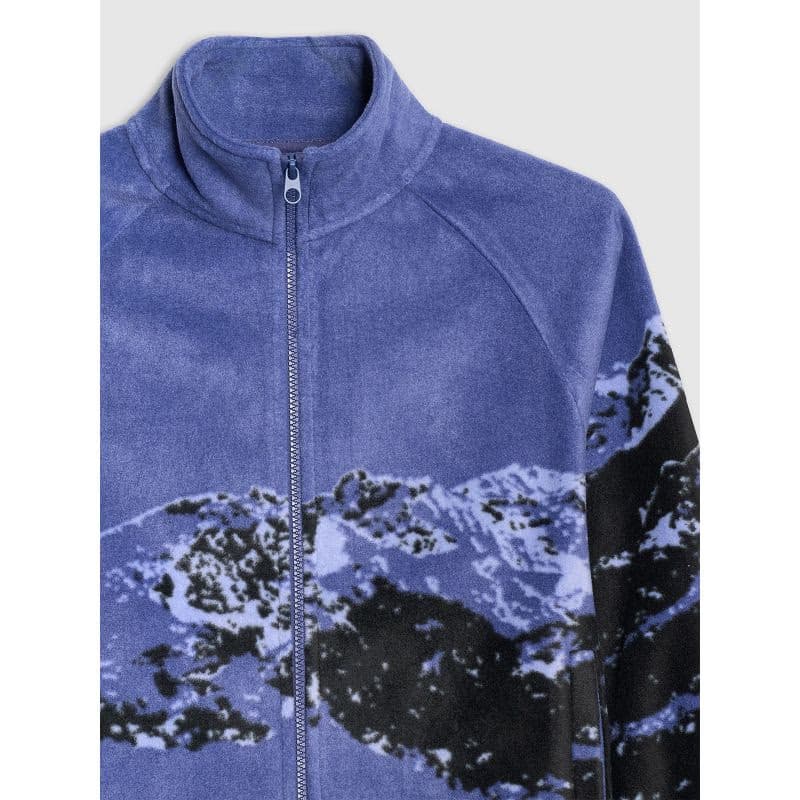 Chlapčenská flisová mikina so zipsom 4F JUNIOR FLEECE M349-4FJWAW25TFLEM349-91A-MULTICOLOUR 1 ALLOVER 6