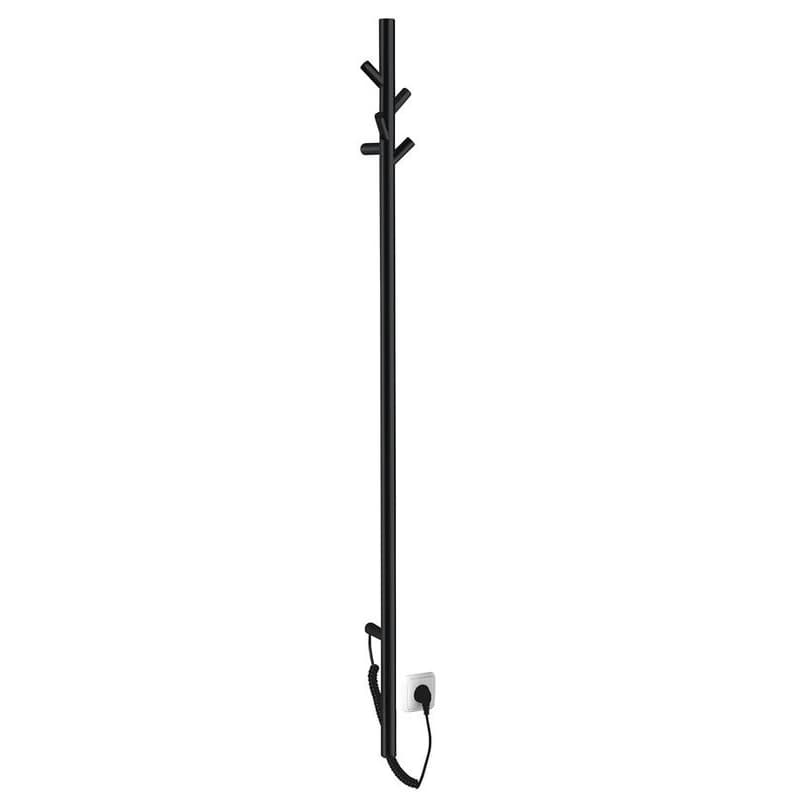 SAPHO - PASADOR elektrický sušiak uterákov, guľatý, 150x1500 30 W, čierny mat ER175BV