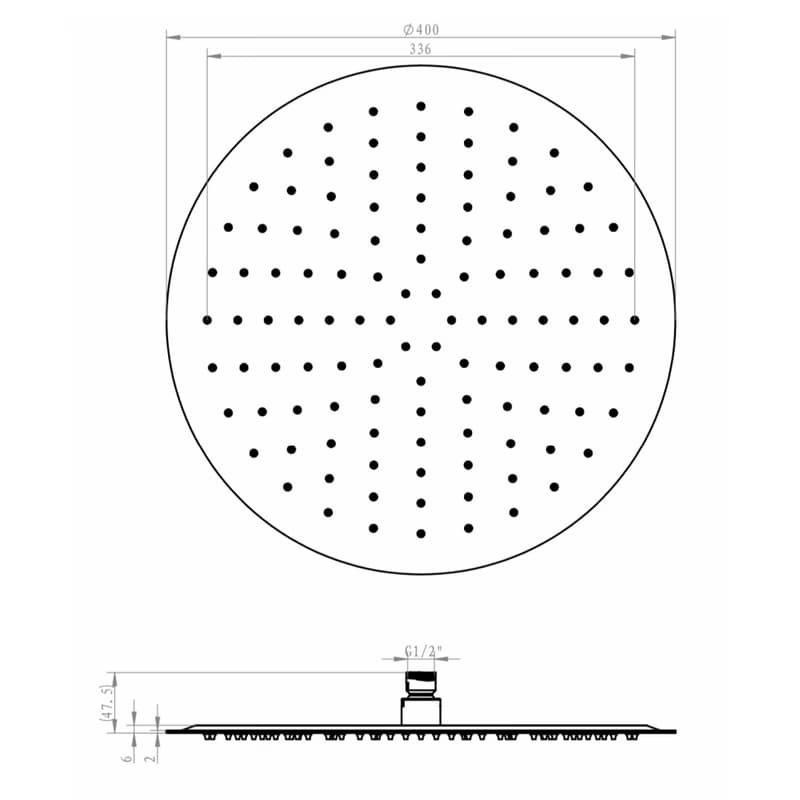 SAPHO - SLIM hlavová sprcha, priemer 400, nerez lesk MS571 2