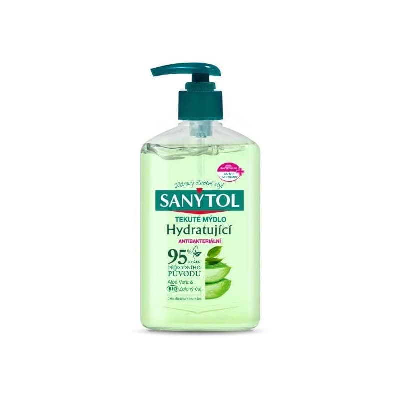 Mydlo tekuté Sanytol hydratujúce aloe a zelený čaj 250ml 1