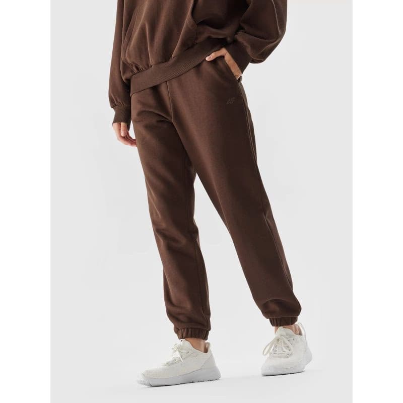 Dámske tepláky 4F TROUSERS-AW23TTROF455-81S-BROWN 2