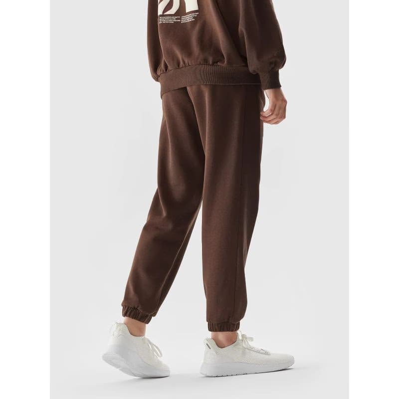 Dámske tepláky 4F TROUSERS-AW23TTROF455-81S-BROWN 3