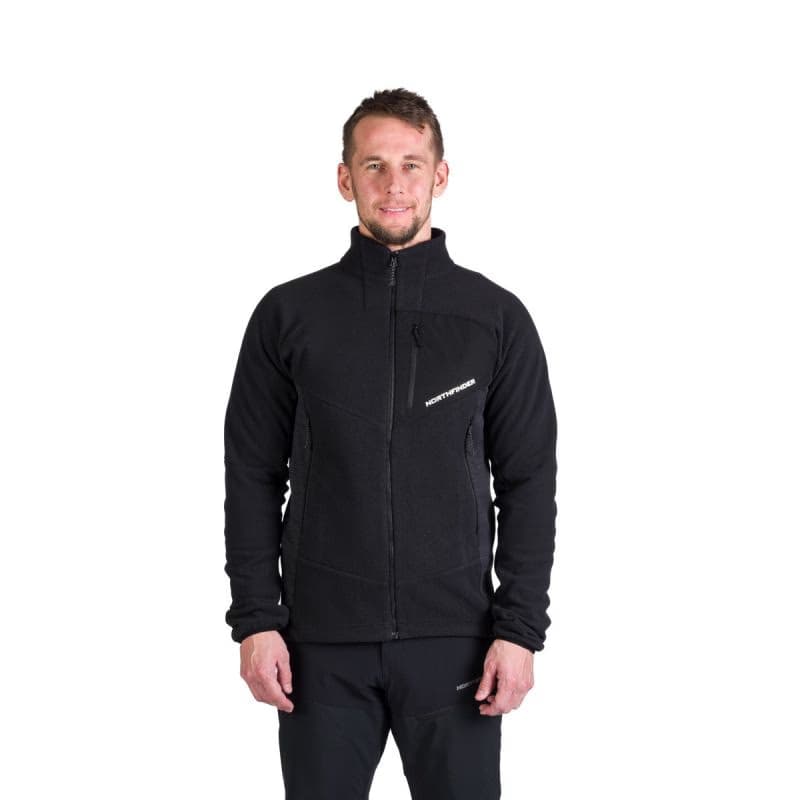 Pánska turistická flisová mikina so zipsom NORTHFINDER FULVIO-269black 2