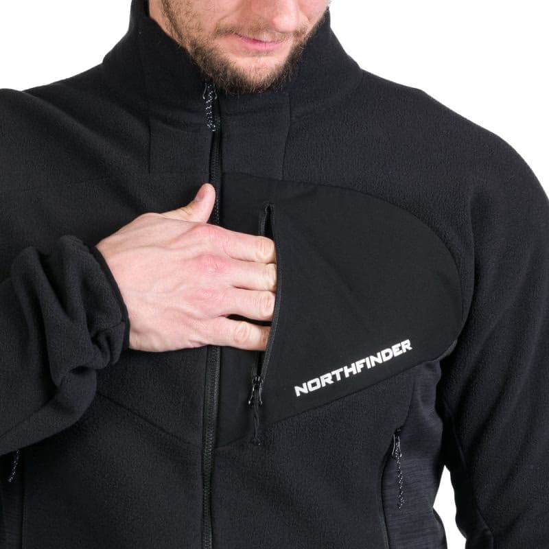 Pánska turistická flisová mikina so zipsom NORTHFINDER FULVIO-269black 5