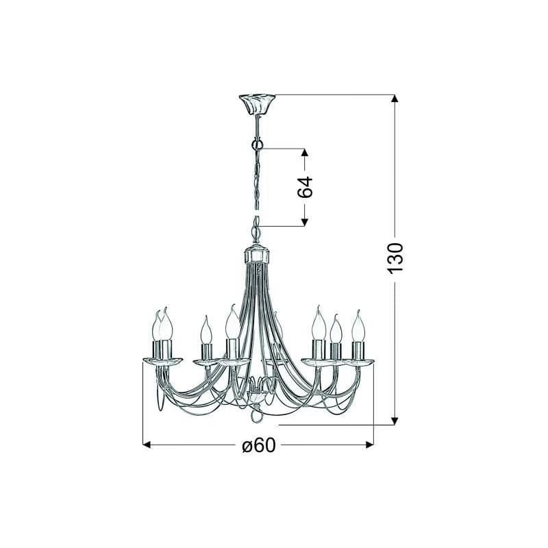 Závesná lampa MUZA 8xE14 luster Candellux 3