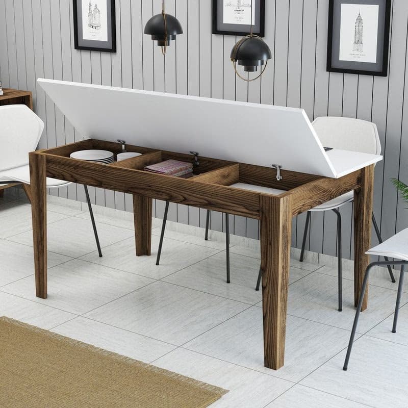 Jedálenský stôl Milan 514 - Walnut, White 5