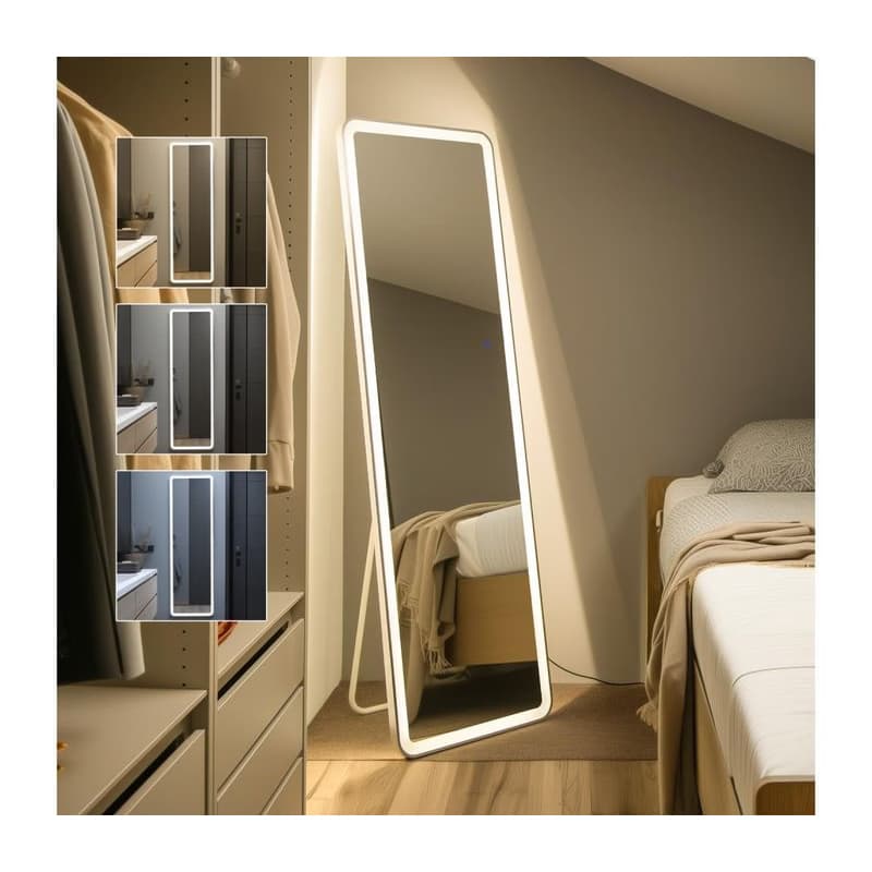 Brilagi - Stojacie zrkadlo ELEGANZA LED/42W/230V 160x50 cm IP44 CRI 90 stmievateľné + CCT FG-CY48-A01-16050-01-WHT 1