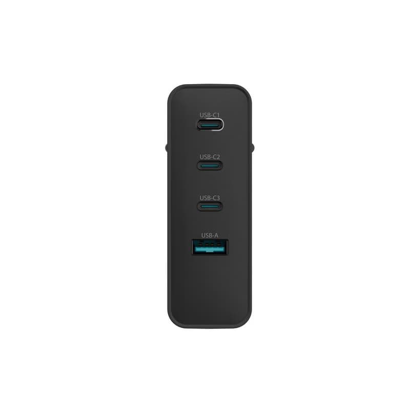 Univerzálna USB nabíjačka Natec GaN 100W, 3X USB-C, 1X USB-A, Čierna 4