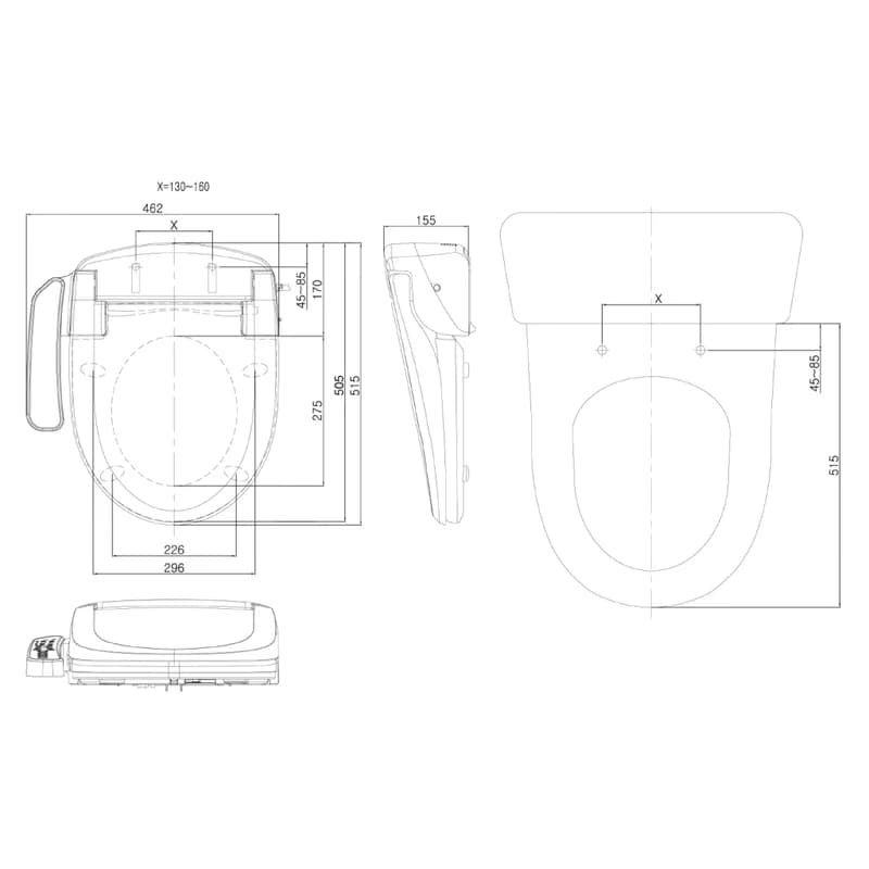 AQUALINE - BLOOMING EKO elektronický bidet NB-1120D 5
