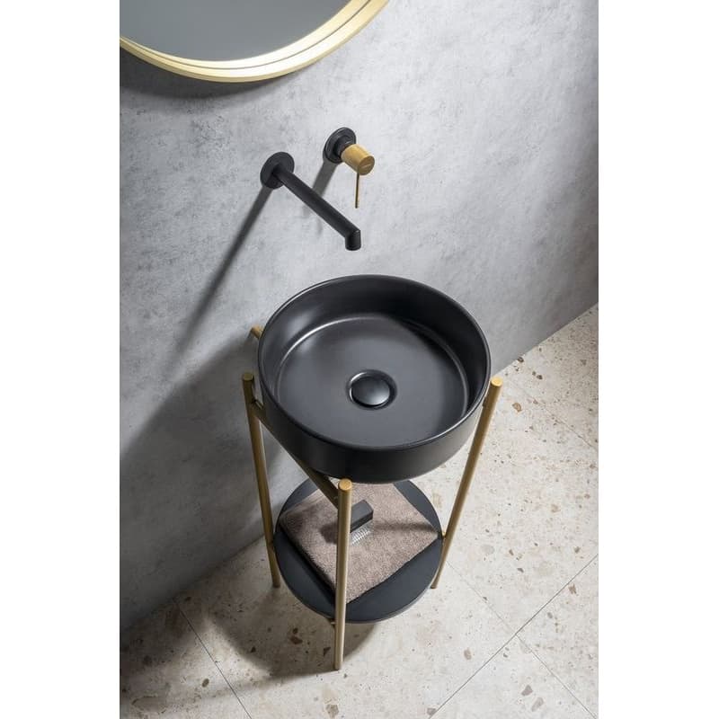 ISVEA - INFINITY ROUND keramické umývadlo na dosku, priemer 36cm, čierna mat 10NF65036-2N 3