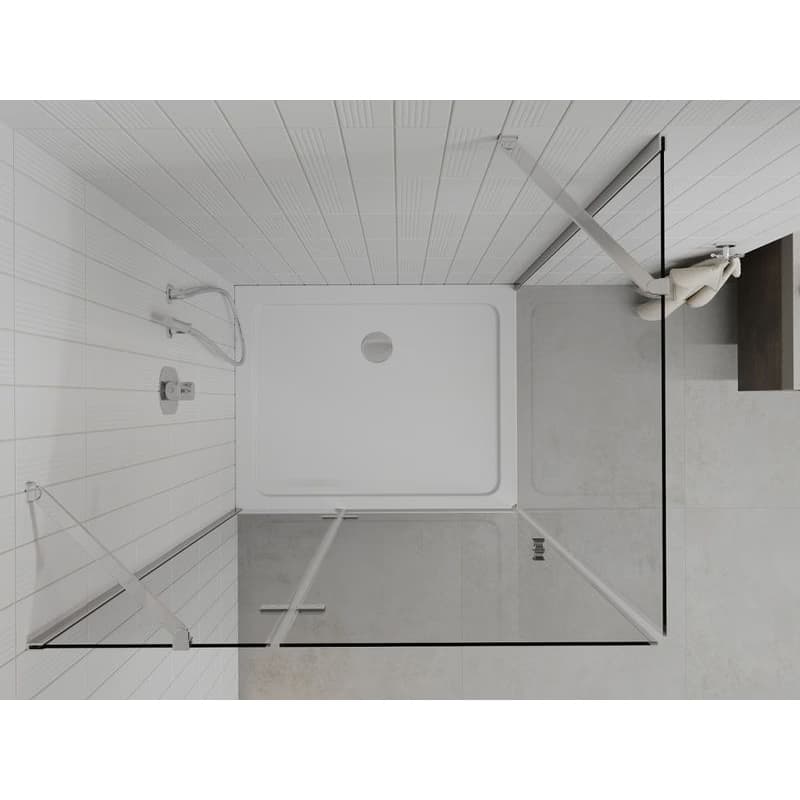 MEXEN/S - Romasprchový kút 90x80, kývne, číre sklo, chróm + vanička 854-090-080-01-00-4010 6