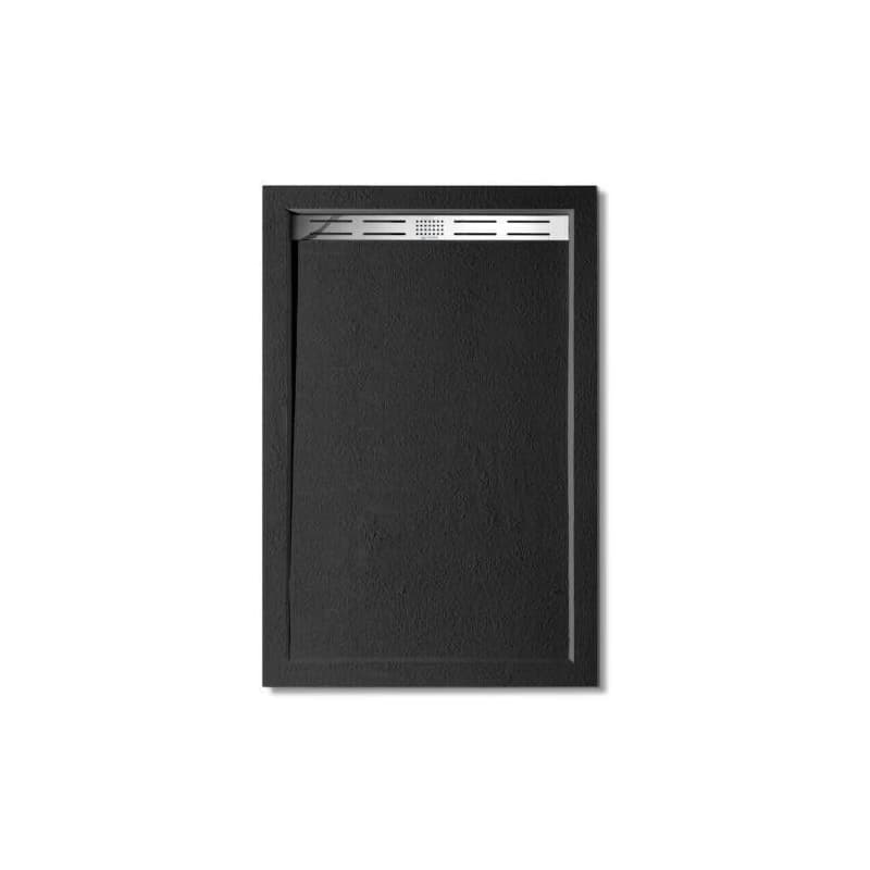 H K - BLACK STAR sprchová vanička z liateho mramoru, obdĺžnik, 100x80x3 cm SE-BLACKSTAR10080SET