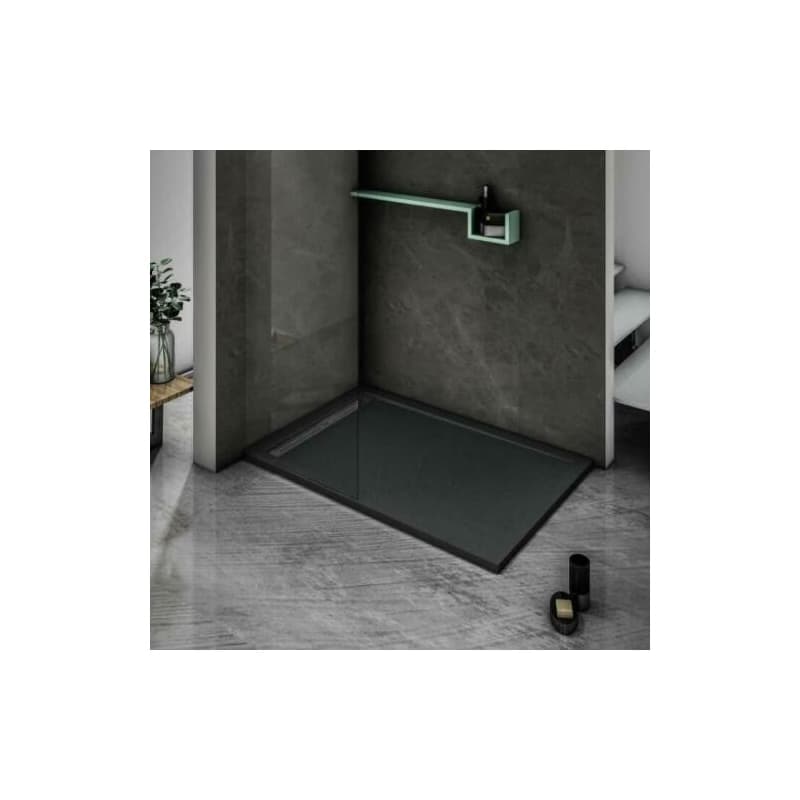 H K - BLACK STAR sprchová vanička z liateho mramoru, obdĺžnik, 100x80x3 cm SE-BLACKSTAR10080SET 6