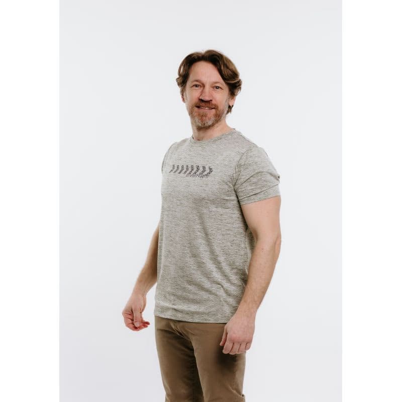 Pánske turistické tričko s krátkym rukávom EVERETT TecShirt M olive melange 2