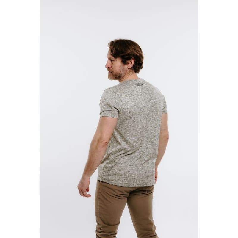 Pánske turistické tričko s krátkym rukávom EVERETT TecShirt M olive melange 3