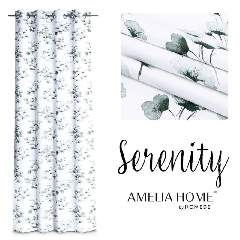 ArtFlhf Tieniaci záves SERENITY K | zelená 140 x 250 cm 3