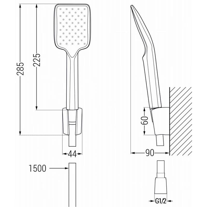 MEXEN/S - Pecos R62 vaňová batéria so sprchou set, čierna 7273R62-70 3