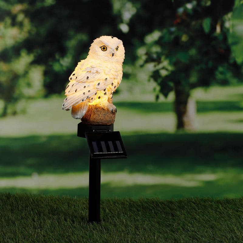 LED Solárny zápich Biela sova 1