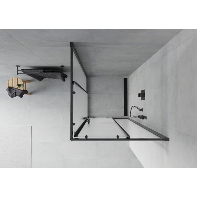 MEXEN - Rio sprchovací kút štvorec 90 x 90, dekor, čierna 860-090-090-70-30 4