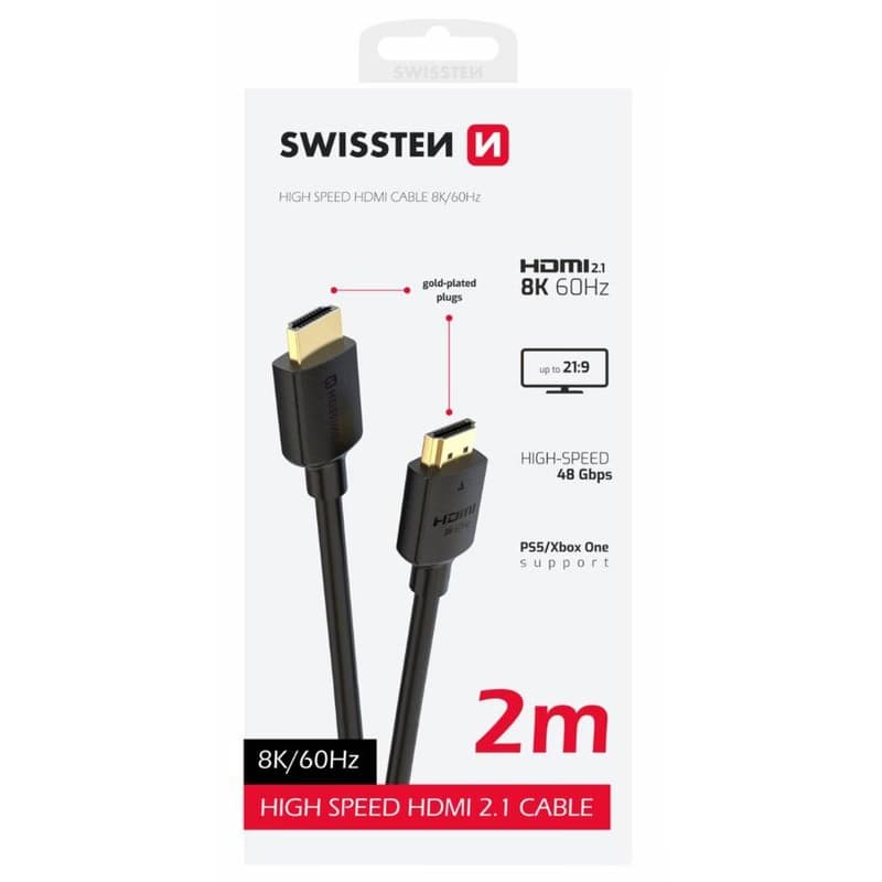 SWISSTEN KÁBEL HDMI NA HDMI 8K 60Hz 2,0 M PVC