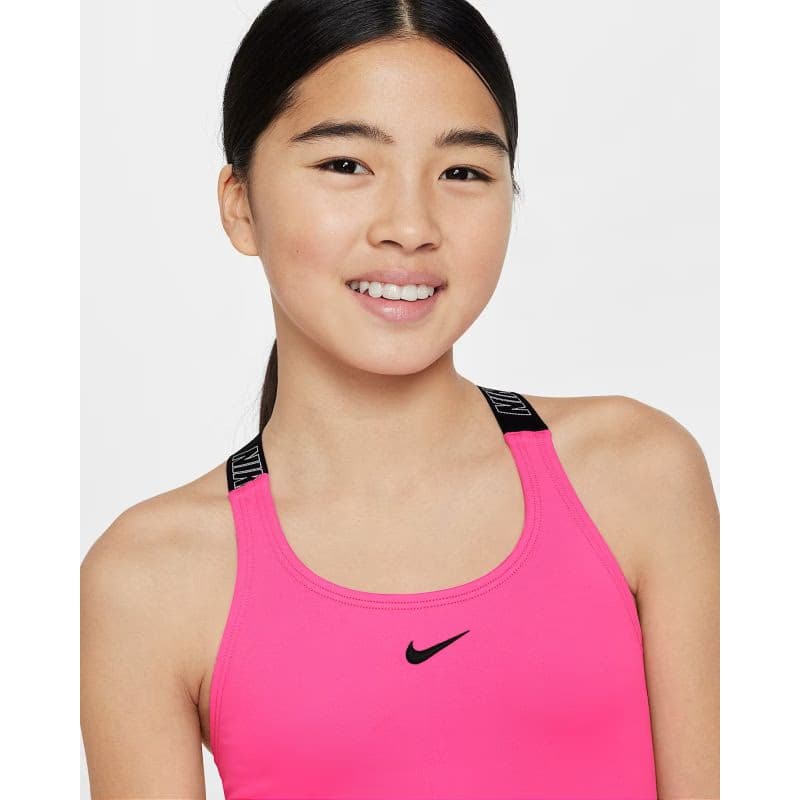 Dievčenské dvojdielne plavecké plavky NIKE SWIM LOGO TAPE HYPER PINK-HYPER PINK 5