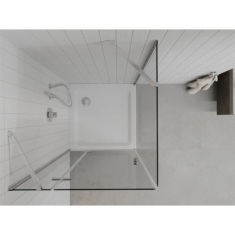 MEXEN/S - Roma sprchový kút 90x90, kyvný, číre sklo, chróm + vanička 854-090-090-01-00-4010 6