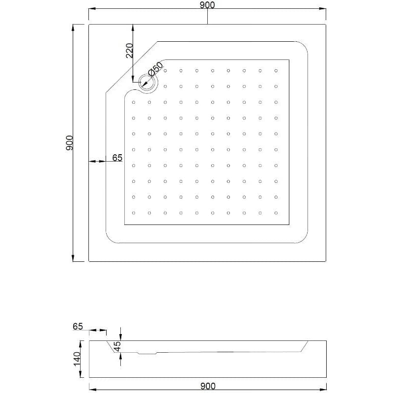 MEXEN - Rio sprchová vanička štvorec 90x90, biela 45109090 5