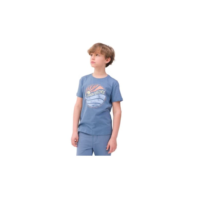 Chlapčenské tričko s krátkym rukávom 4F JUNIOR TSHIRT-4FJWSS24TTSHM1135-32S-DENIM