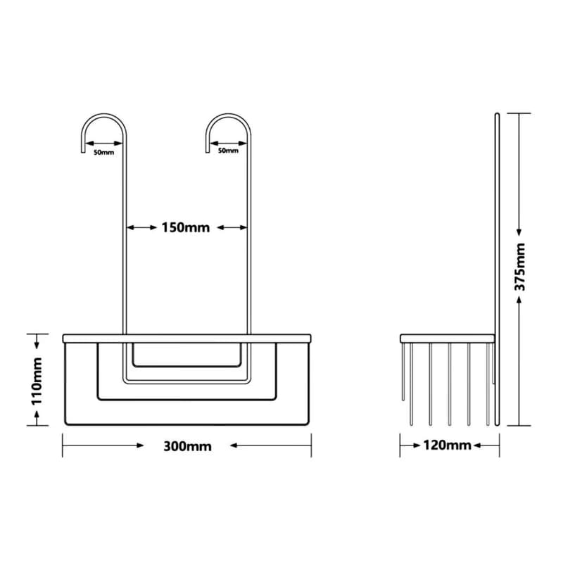 Gedy - SMART polička do sprchy závesná, na batériu, 300x375x120 chróm 248913 2