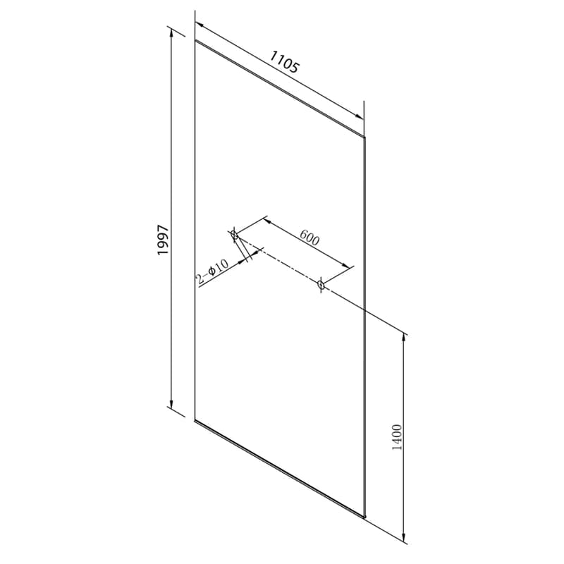 Polysan Architex Line stena sprchového kúta walk -in 110.5 cm /sklo priehľadné AL2243-D 2