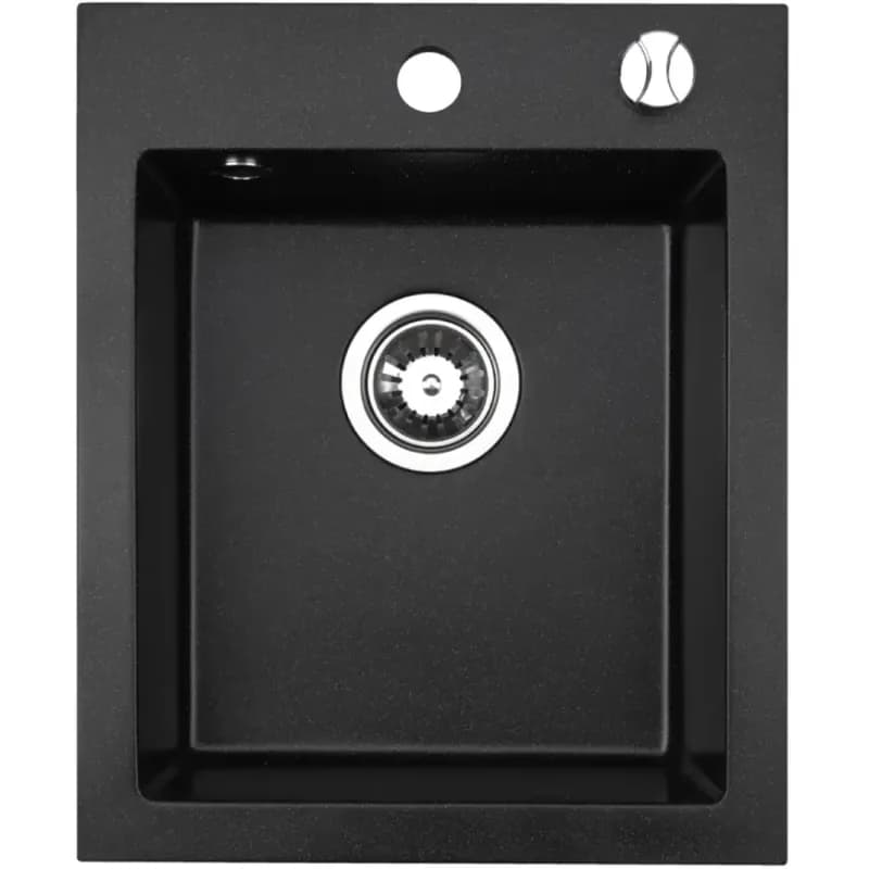 Granitový drez Lot čierny 48x39 + sifón
