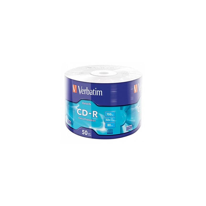 Verbatim CD-R, 43787, Extra Protection, 50-pack, 700MB, 52x, 80min., 12cm, bez možnosti potlače, wrap, pre archiváciu dať