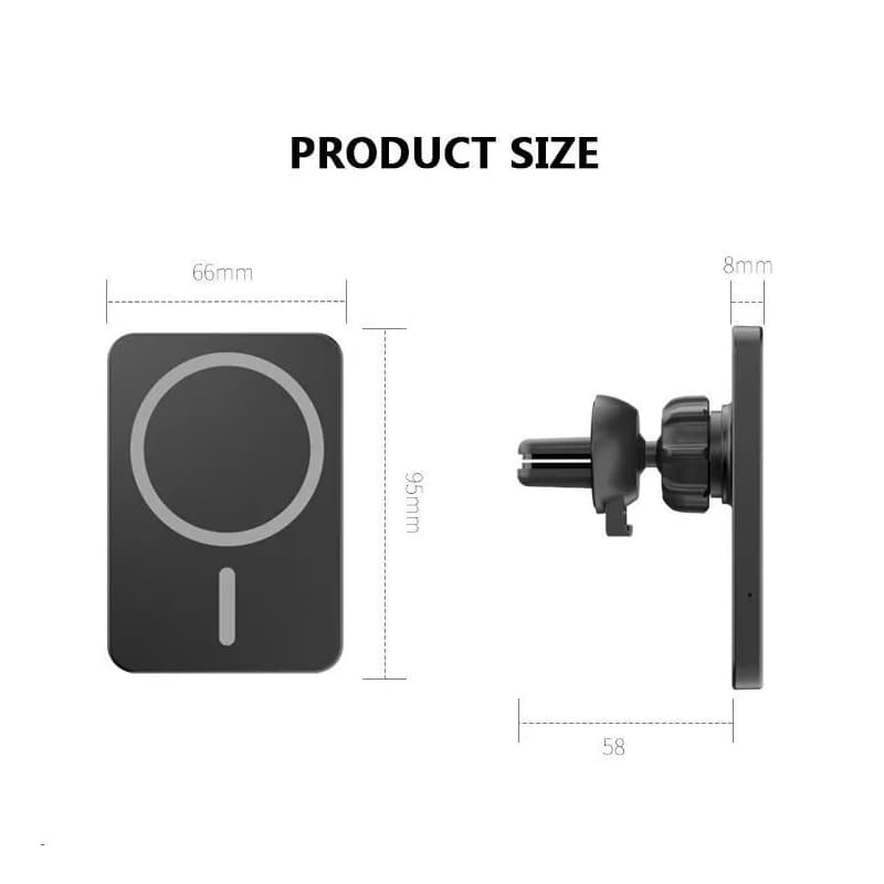 1stCOOL bezdrôtová QI nabíjačka 15W, magnetická, do auta, MagSafe kompatibilná, čierna 4