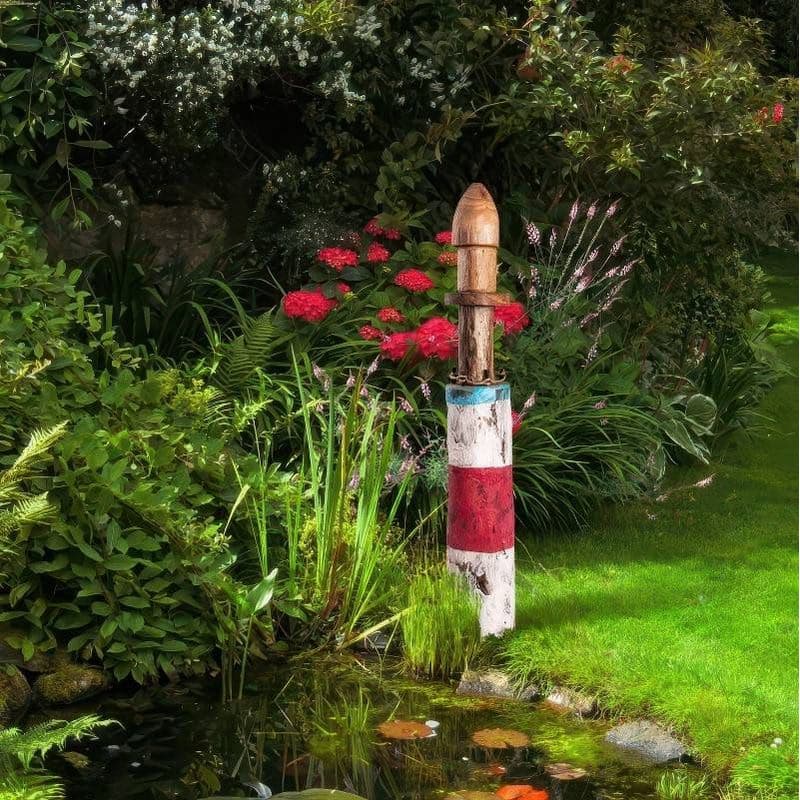 Dekorácia Drevený maják, farebný, 70 cm 1