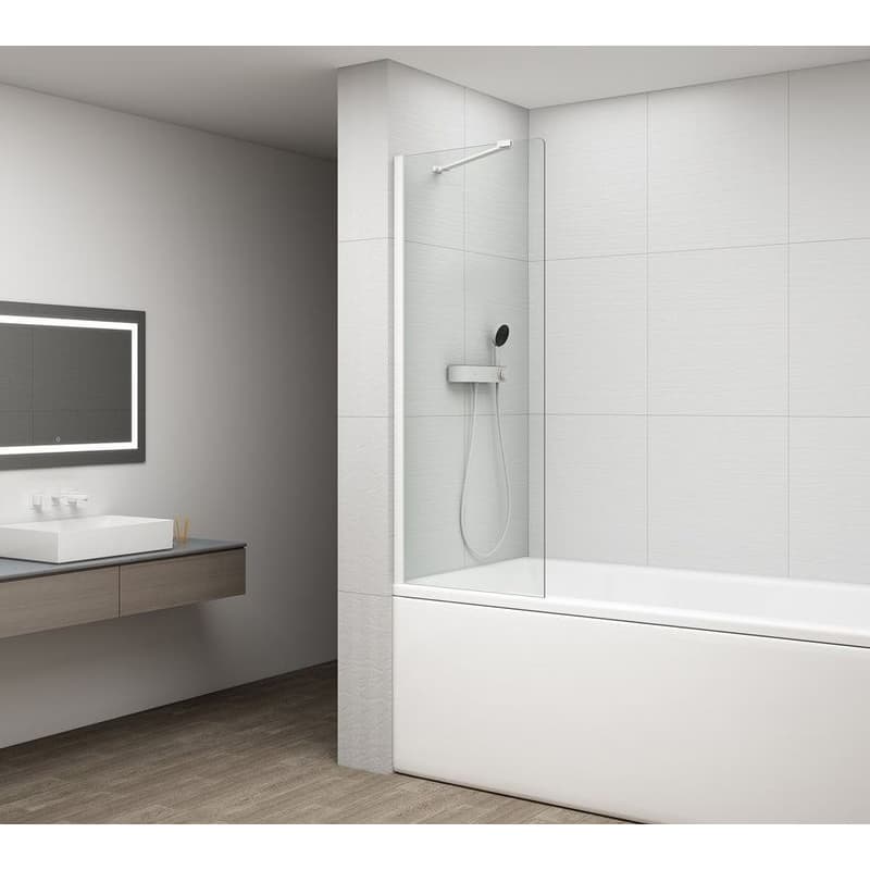 POLYSAN - FISA vaňová zástena 700x1500, biela mat, číre sklo FS1072-W