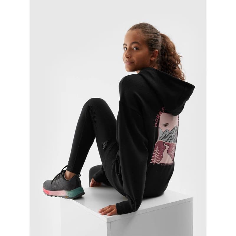 Dievčenské turistické legíny 4F JUNIOR TIGHTS FNK-JAW23TFTIF148-21S-BLACK 5