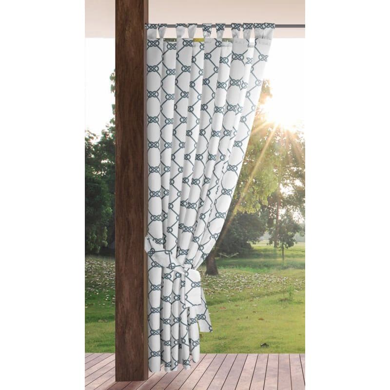 ArtFir Záves na terasu GARDEN 16 PU | biela/tmavomodrá 155 x 200 cm 2