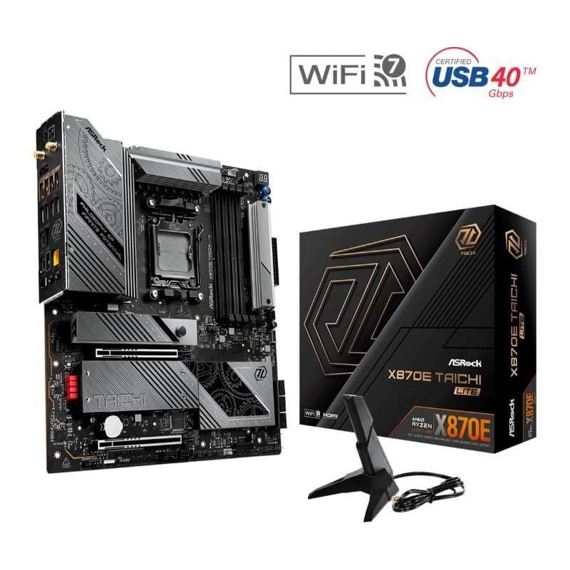 ASRock MB Sc AM5 X870 TAICHI LITE, AMD X870, 4xDDR5, 1xHDMI, 2xUSB4, WI-FI 1