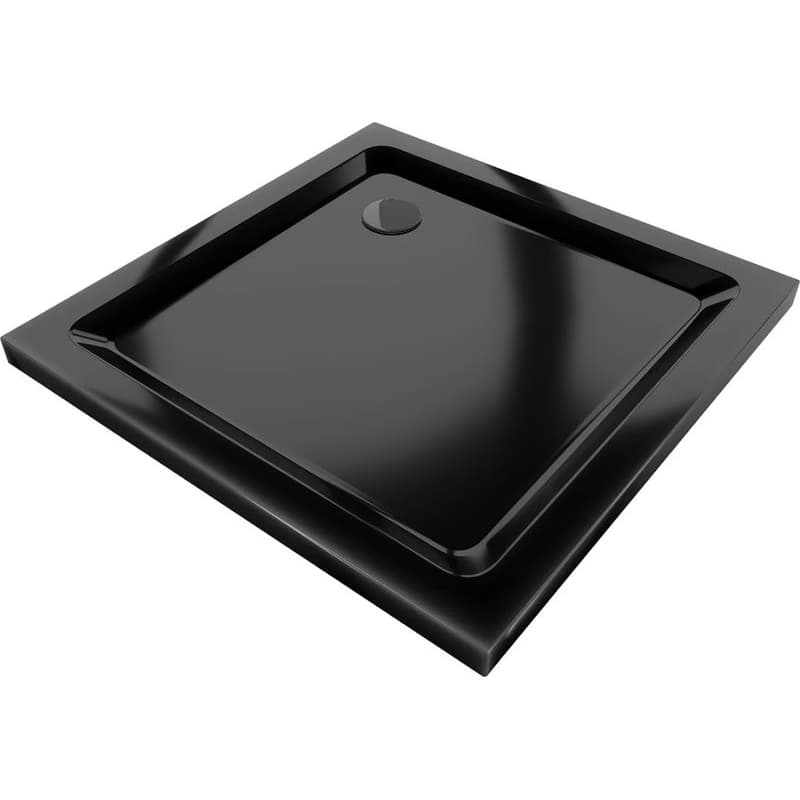 MEXEN/S - Flat Sprchová vanička štvorcová slim 100 x 100, čierna + čierny sifón 40701010B 1