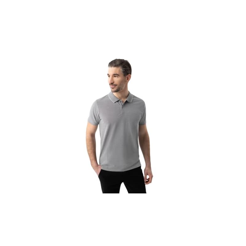 Pánske polo tričko s krátkym rukávom VOLCANO O-TAFFY-GREY MELANGE 1