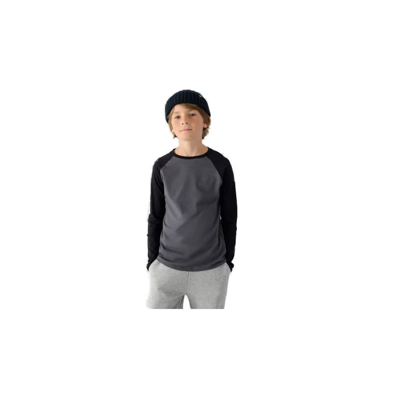 Chlapčenské tričko s dlhým rukávom 4F JUNIOR LONGSLEEVE-JWAW24TLONM293-22S-ANTHRACITE 1