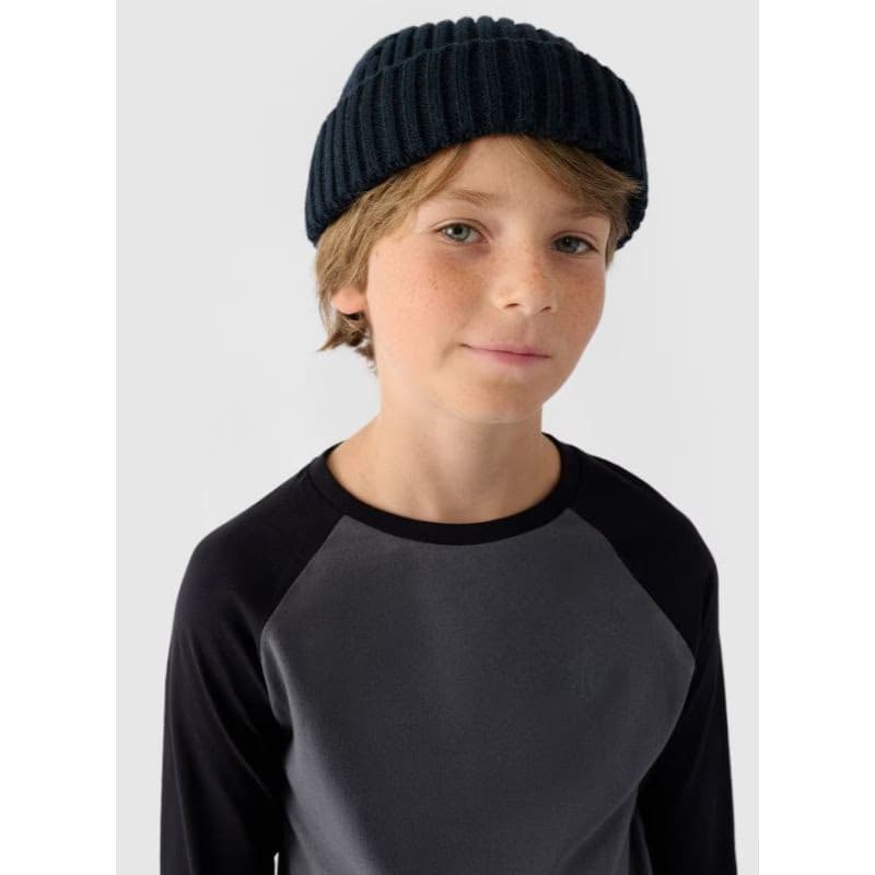 Chlapčenské tričko s dlhým rukávom 4F JUNIOR LONGSLEEVE-JWAW24TLONM293-22S-ANTHRACITE 2