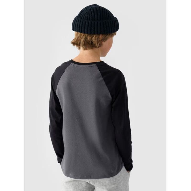 Chlapčenské tričko s dlhým rukávom 4F JUNIOR LONGSLEEVE-JWAW24TLONM293-22S-ANTHRACITE 3