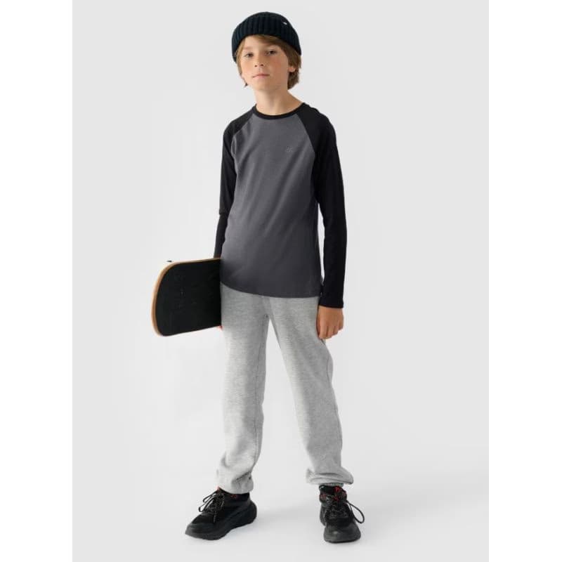 Chlapčenské tričko s dlhým rukávom 4F JUNIOR LONGSLEEVE-JWAW24TLONM293-22S-ANTHRACITE 5