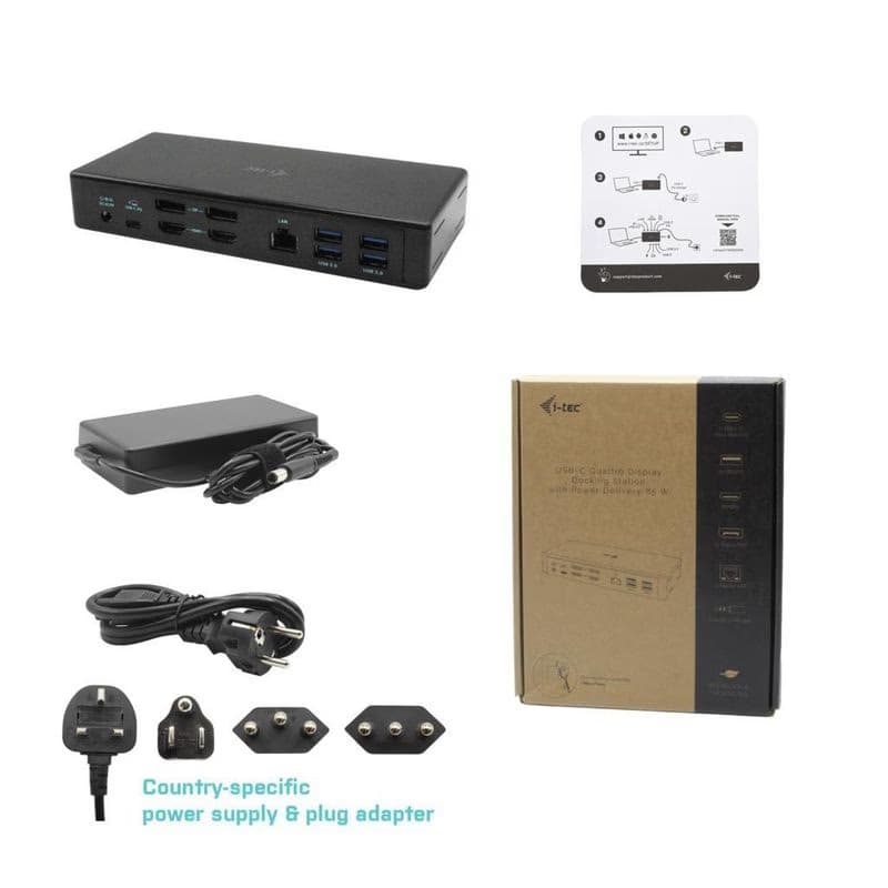 i-tec USB-C Quattro Display Docking Station s Power Delivery 85 W 4